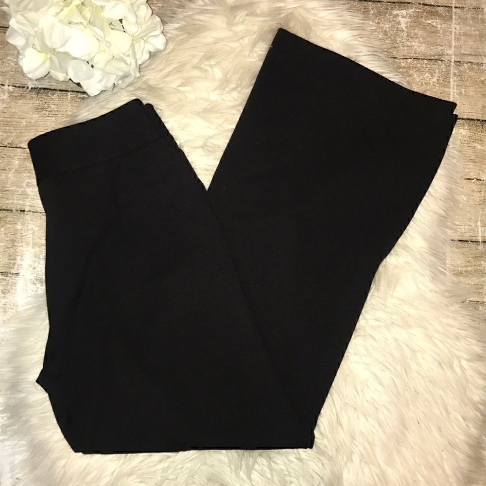 Eccoci Black Wide Leg Trouser Pants Career Wear